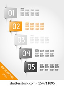 orange stickers with rectangle. infographic concept.