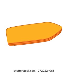 Nota adesiva laranja dobrada em uma forma de seta simples com detalhes de pilha em camadas, simbolizando direção, ponteiro, lembrete ou mensagem para design, navegação, infográfico e uso de escritório