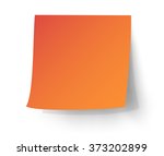 Orange sticky note, vector illustration.