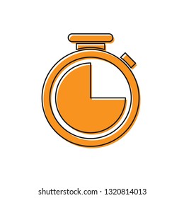 Orange Stopwatch icon isolated on white background. Time timer sign. Vector Illustration