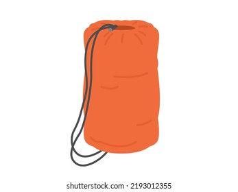 Orange storage bag for outdoor use.