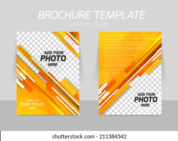 orange straight stripes back and front flyer template design