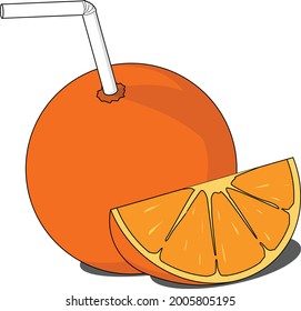 Orange with Straw fot your shop, restourant, and anything you want