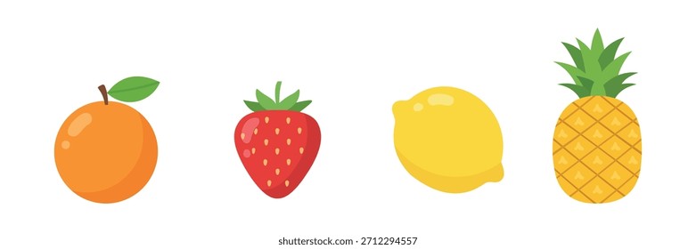 orange strawberry lemon pineapple fruit