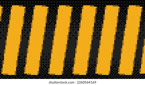 orangefarbener Streifen auf schwarzem Hintergrund im Stil der Pixelkunst