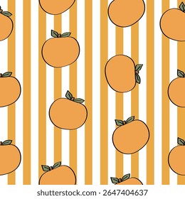 laranja e listras padrão sem emenda