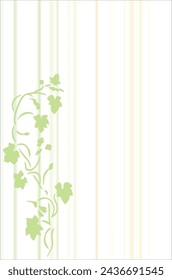 Orange striped background with grape leaves