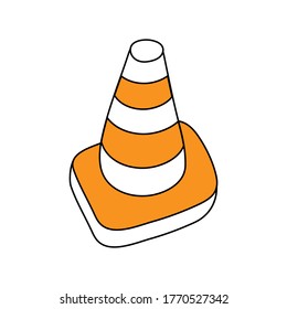 Orange striped chip bar for road fencing, driving training.