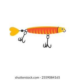 Orange Striped Fishing Lure Illustration