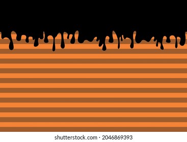 Orangefarbener Halloween-Hintergrund mit einem Spritzer schwarzer Farbe.