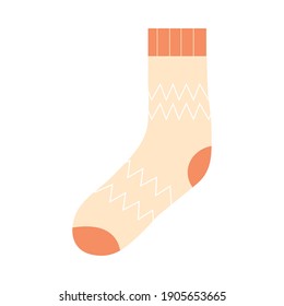 orange and striped sock design, Cloth fashion style wear and store theme Vector illustration