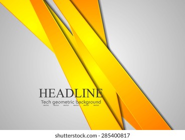 Bandas anaranjadas abstractas de fondo corporativo. Diseño de vectores