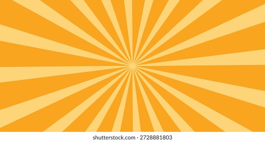 Orange Streifen Burst Linien Hintergrund. Sonnenlicht. Sonnenlicht ausstrahlen. Vintage Streifen Halbton Radial Tapete für Poster, Banner.Zirkus Hintergrund der Spirale gelb orange Strahlen Vektor. 