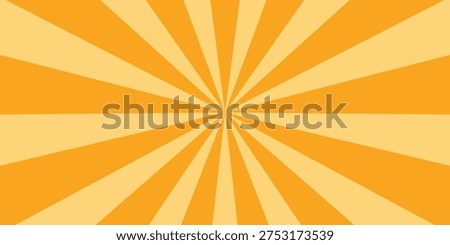 Orange stripes burst lines background. Sun ray light. Radiate sunlight. Vintage stripes halftone radial wallpaper for poster, banner.Circus background of spiral yellow orange rays vector. 