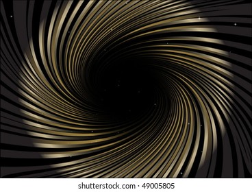 Orange stripes over black hole