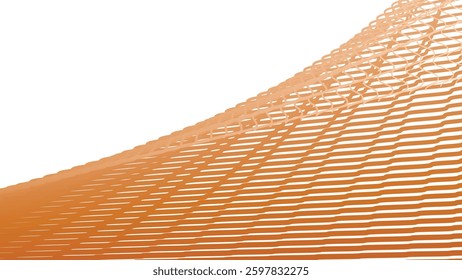 Orange stripes wave pattern background for fabric style