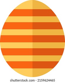 Orange stripped egg, illustration, vector on a white background.