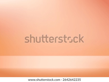 Orange studio background. Space for selling products on the website. Template mock up for display of product. Vector illustration.