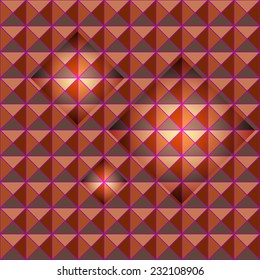 Orange studs seamless texture with light glow, stock vector 