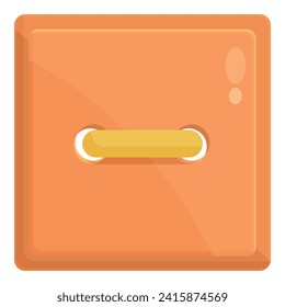 Orangefarbene Stofftastatur Symbol Symbol Vektorgrafik. Nadelspitze. Kunstzwirn