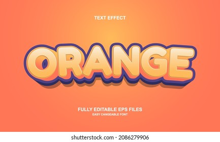 orange style editable text effect