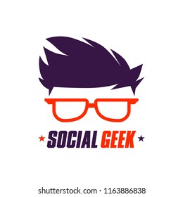 Orange style social geek logo template