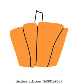 Orange stylized pumpkin for autumn seasonal designs