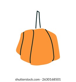 Orange stylized pumpkin for minimalist autumn designs