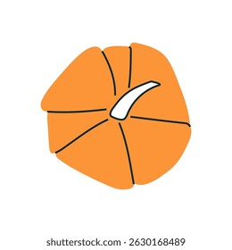 Orange stylized pumpkin for minimalist fall designs