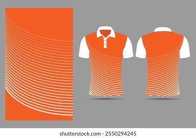 Orange sublimation T shirt for polo sport jersey template