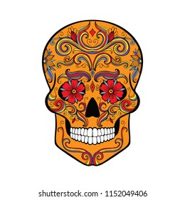 orange sugar skull