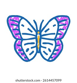 orange sulfur summer doodle icon sketch vector. orange sulfur summer sign. isolated symbol illustration