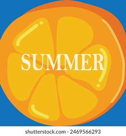 Orange summer fruit background benner design 