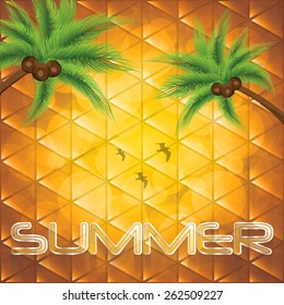 Orange summer holiday background.Vector