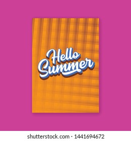 Orange summer party poster background. Hello summer banner design template
