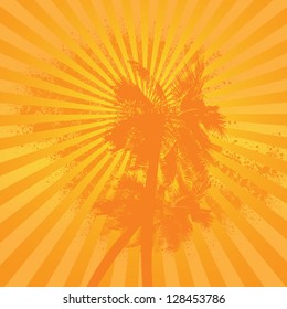 Orange summer simple palm background