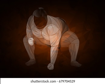 orange sumo, Dark vector background