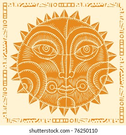 orange sun face matchbox image