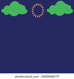 orange sun and green clouds
