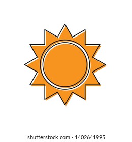 Orange Sun icon isolated on white background. Vector Illustration