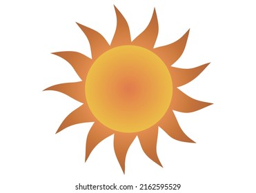 Orange sun icon with strokes.