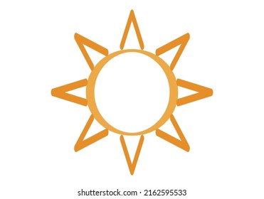 Orangefarbenes Sonnensymbol mit Schlaganfällen.