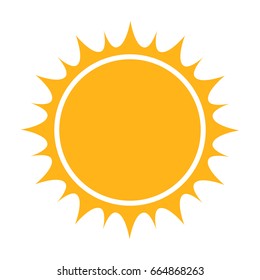 Orange sun icon. Vector illustration