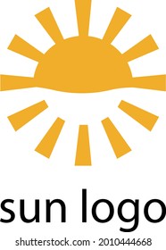 orange sun logo on white background warmth and nature concept