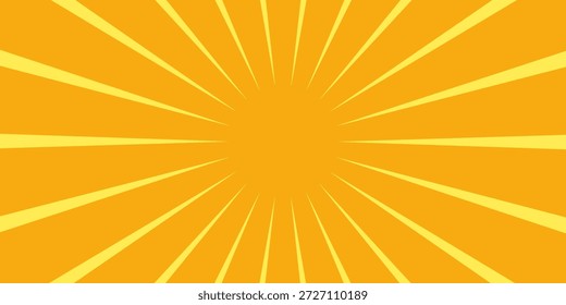 Orangener Sonnenstrahl, Hintergrund. Shine Sommer Sonnenaufgang in Retro-Design. Vorlage für Poster oder Banner.