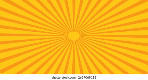Orange sun ray light pattern background. Sunburst Abstract texture. Vector Illustration.
