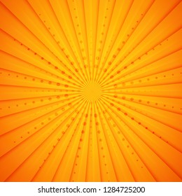 Orange sun rays background
