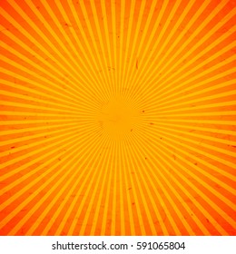 Orange sun rays background with stains. Vector illustration eps 10.