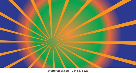 orange sun rays background vector design