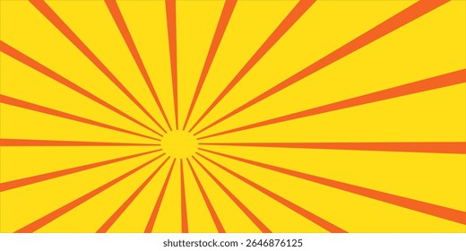 orange sun rays background vector design